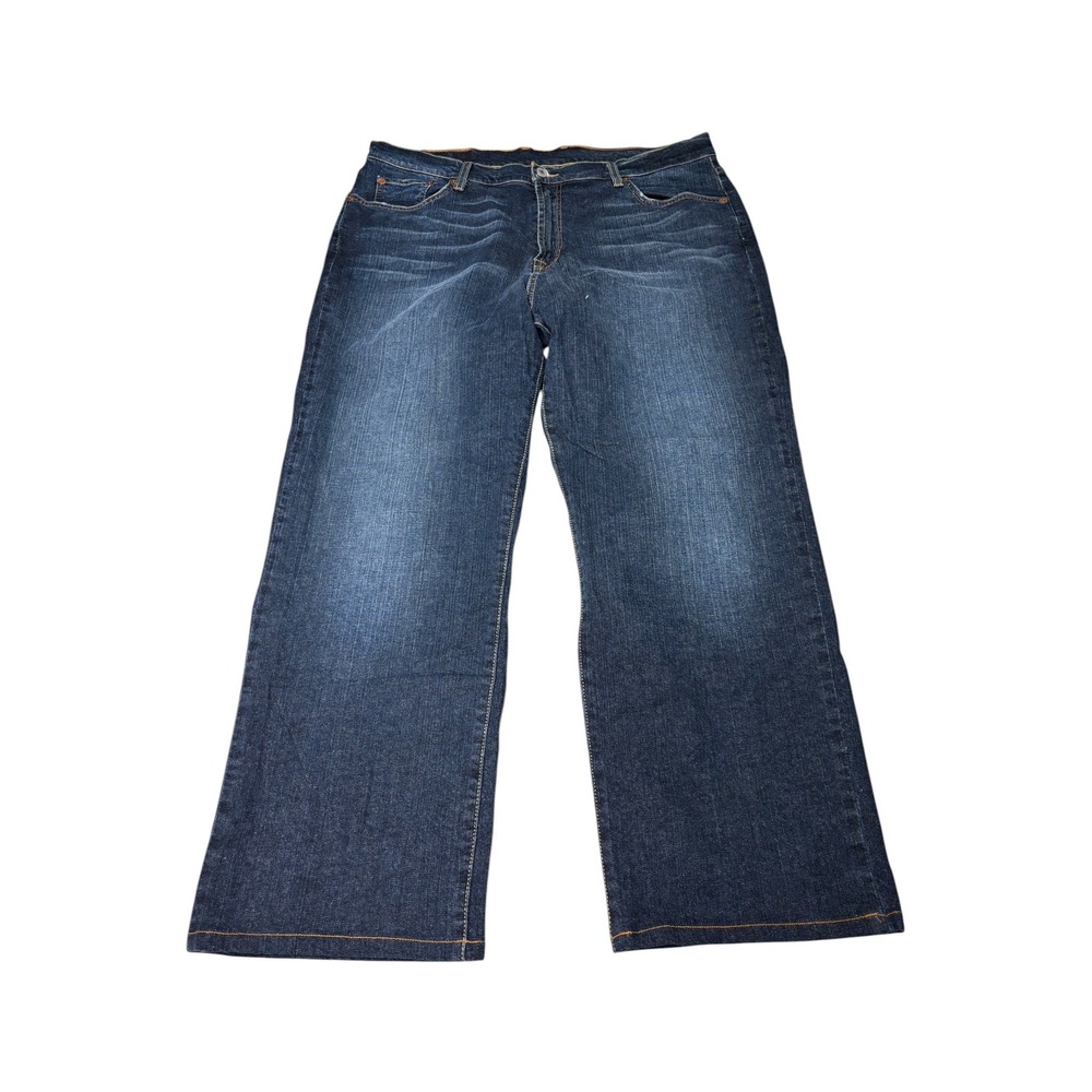 Y2k Lucky Brand Dungarees Bootcut Jeans Mens 38x28 Dark Wash Brigade 7M10308